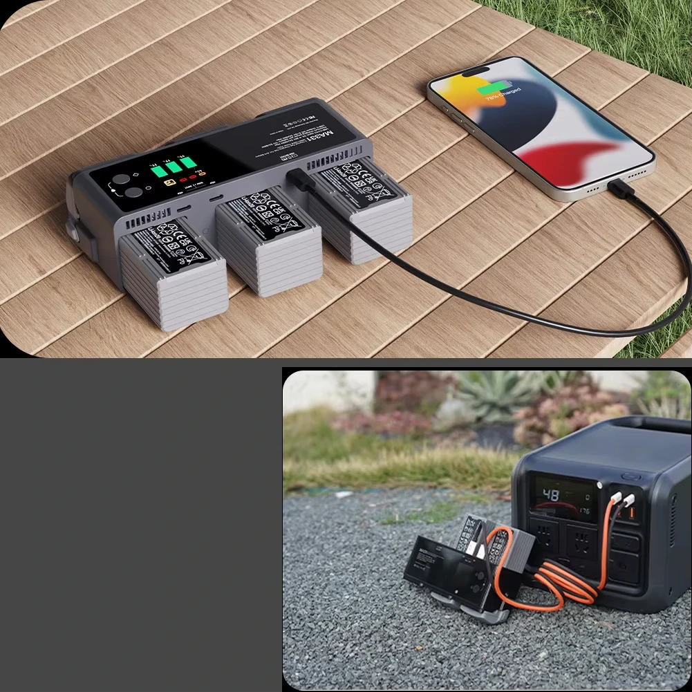 ISDT MA331 Air 3 Charging Hub 200W 3 Channel Smart Battery Charger with APP Connection LCD Display for DJI Air3 Aerial FPV Drone