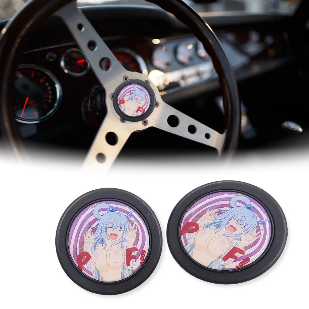 Universal JDM  Modified Car Styling High Quality Racing Sport Steering Wheel Horn Button Car Interior Parts For Car Styling