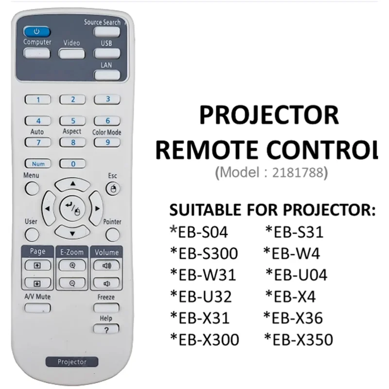 B04B-Ersatzfernbedienung für EPSON-Projektor für Projektoren der EB-Serie (2181788)