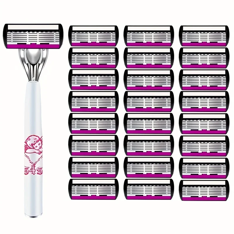 6-Layer Stainless Steel Razor Blade - Classic Water-Washed Sharp Blade for Men's Clean Shaving