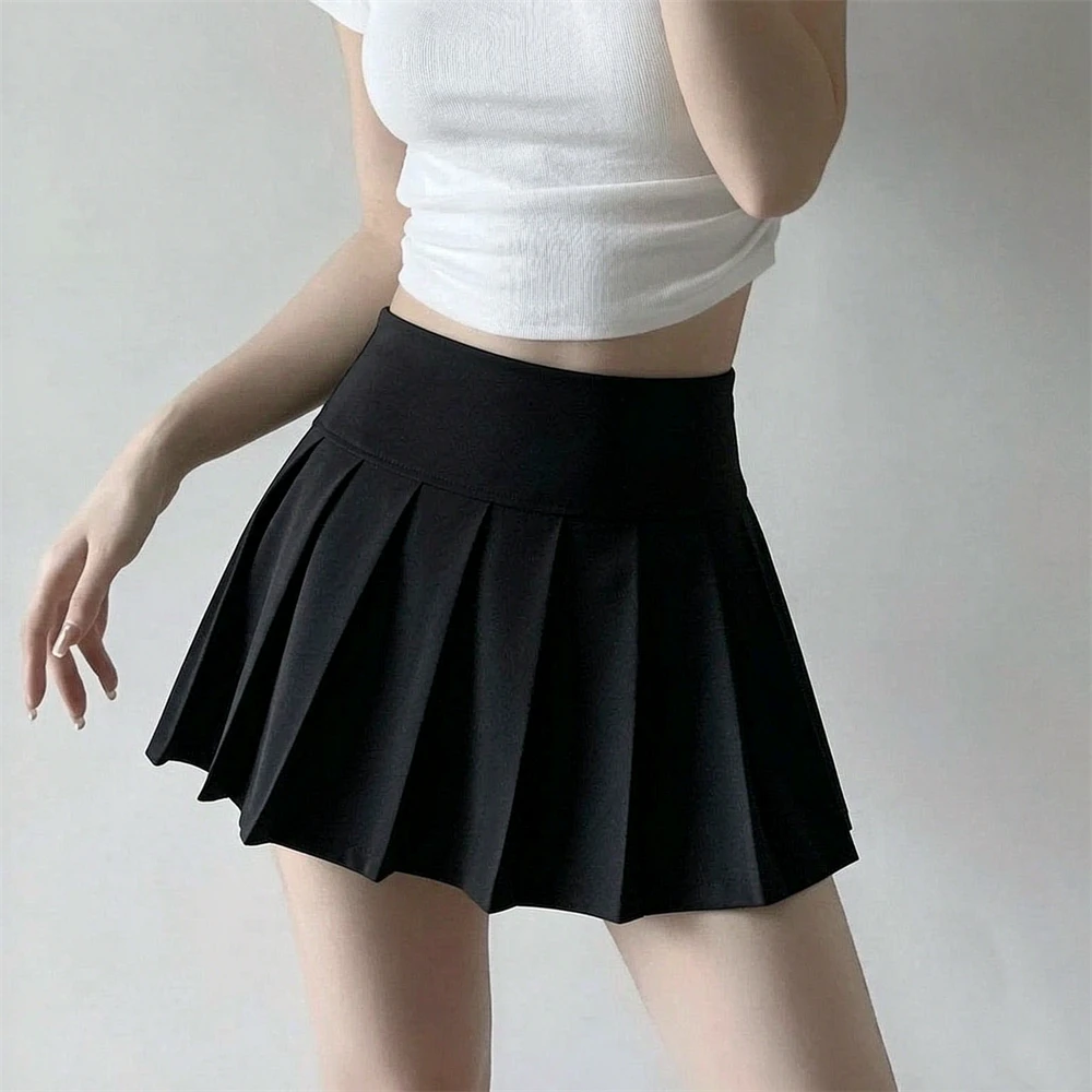 Black Preppy Style Women Pleated Skirt High Waist A-Line Mini Skirt School Girl Skirt JK Uniform Skirt Skater Skirt