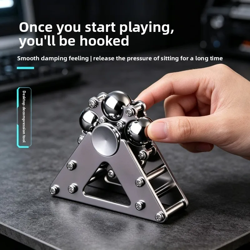 Ferris Wheel Fidget Spinner Stainless Steel 5 Ball EDC Adult Stress Relief Desk Toy Silent Bearing Kinetic Gyro for Anxiety