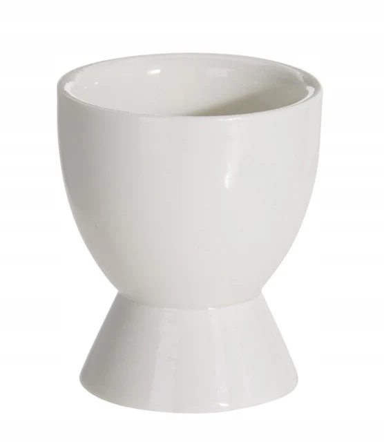 Eierglas porseleinen standaard klassiek wit 6cm 1 st