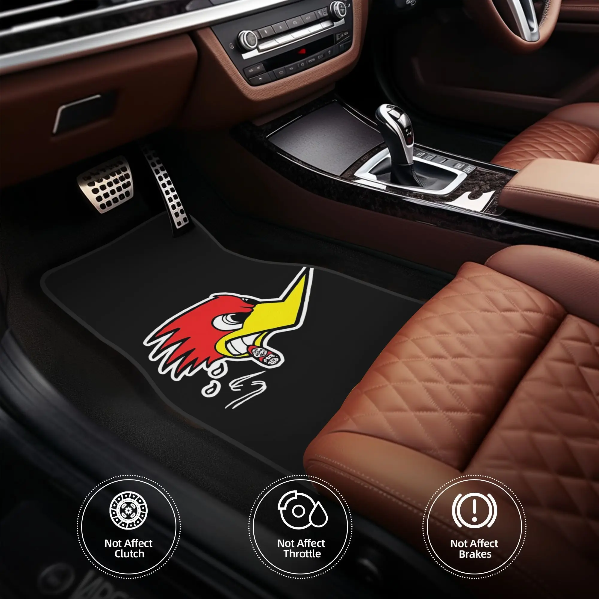Mr. Best Of HSPower Car Floor Mats - 4pcs Playful Dynamic Style With Vibrant Hues & Lightning Details, Universal Fit For All Veh