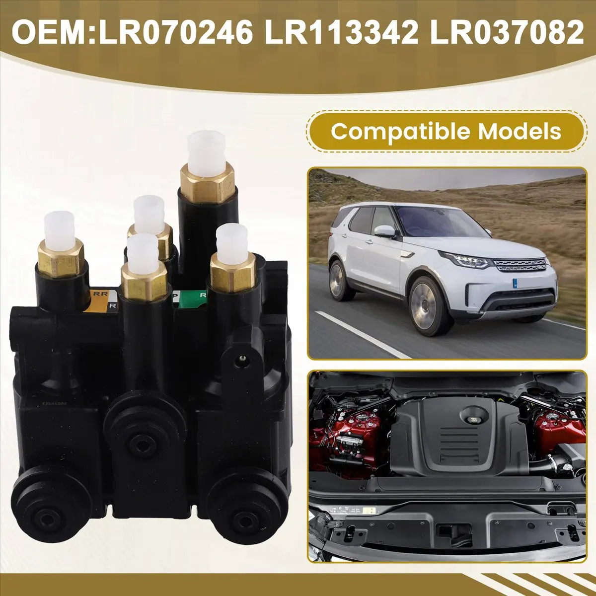 Super Sale LR070246 LR113342 Air Suspension Valves Valve Blocks Front Side for Land Rover Range Rover MK IV L405 L494 2013-202