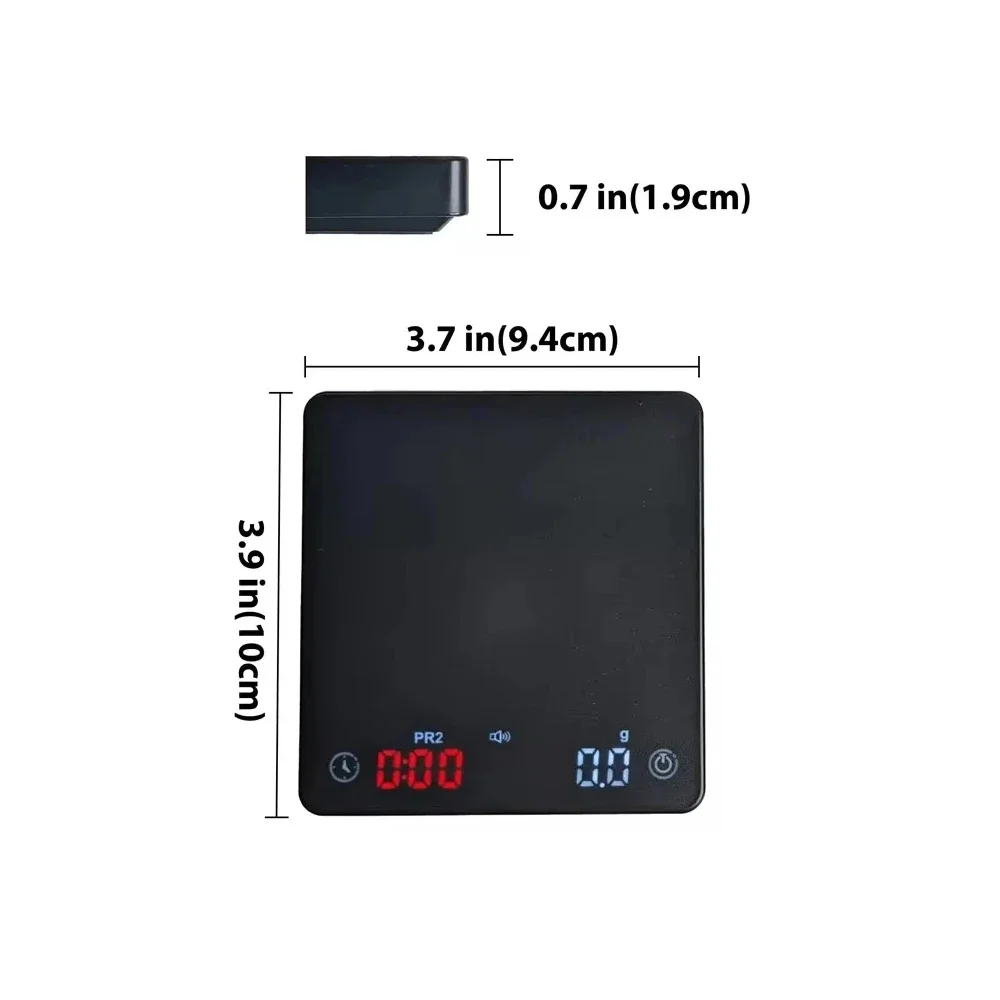 Nano Coffee Scale with Timer Espresso Scale Auto Peel Touch Sensor And Silicone Lid for Precise Tasting Home Brewing view 6