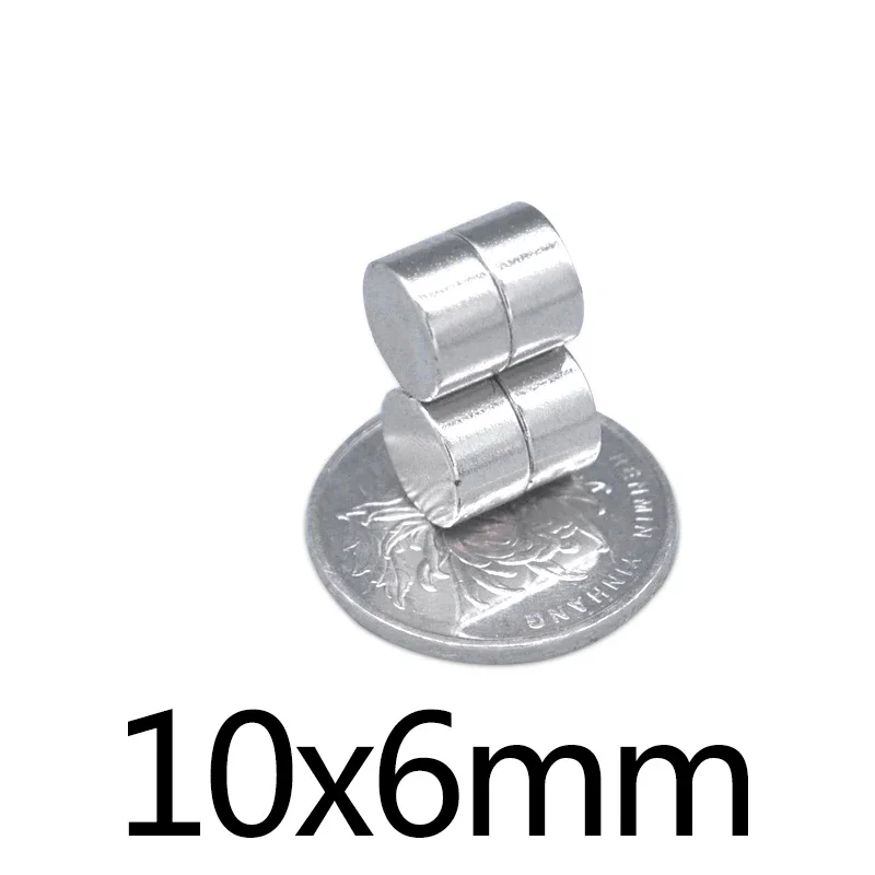 10~100PCS 10X6 mm Round Neodymium Magnets 10mmx6mm N35 Small Magnets Disc 10*6 Strong Cylinder Rare Earth Magnetic 10x6mm 10*6mm