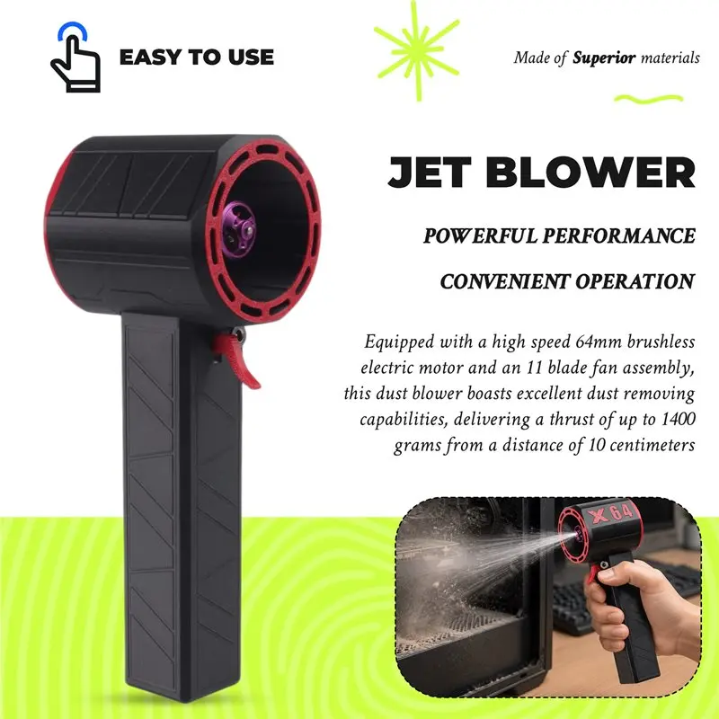B25B X64 Turbofan Air Blower Upgrade High Power 64Mm Brushless Motor 11 Blades Turbo Fan Air Duster Stepless Speed US Plug B image 6