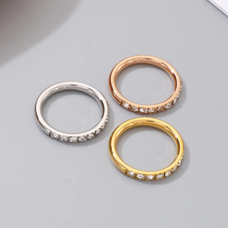 Fashion Mini Rings for Women Cubic Zircon Stainless Steel Knuckles Charm Women Rings Trendy Anniversary Party Jewelry 2022