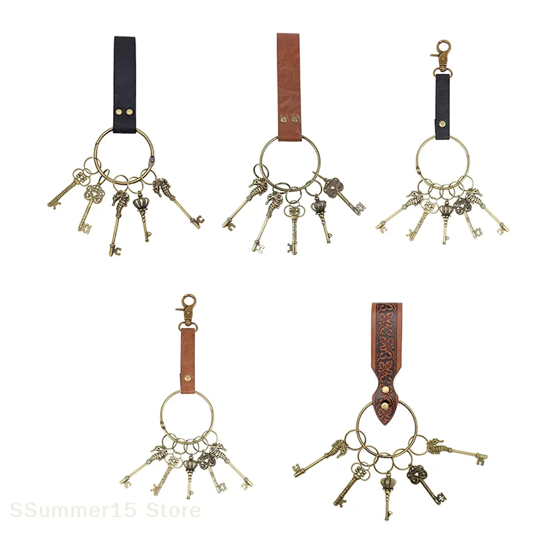 【R】Medieval Belts Renaissance Clothing Accessories Circular Rings Retro Metal Keychains Cosplay Belts Accessories
