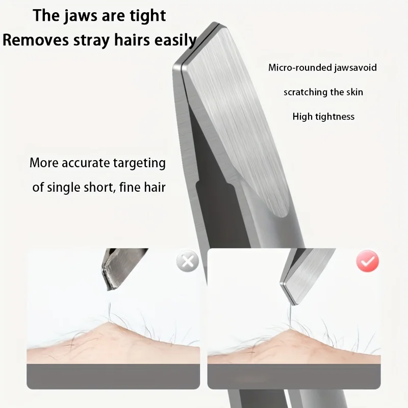 4Pcs Mirror light curve Tweezers plucking hair eyebrow clip plucking beard eyebrows false eyelashes makeup makeup tool set