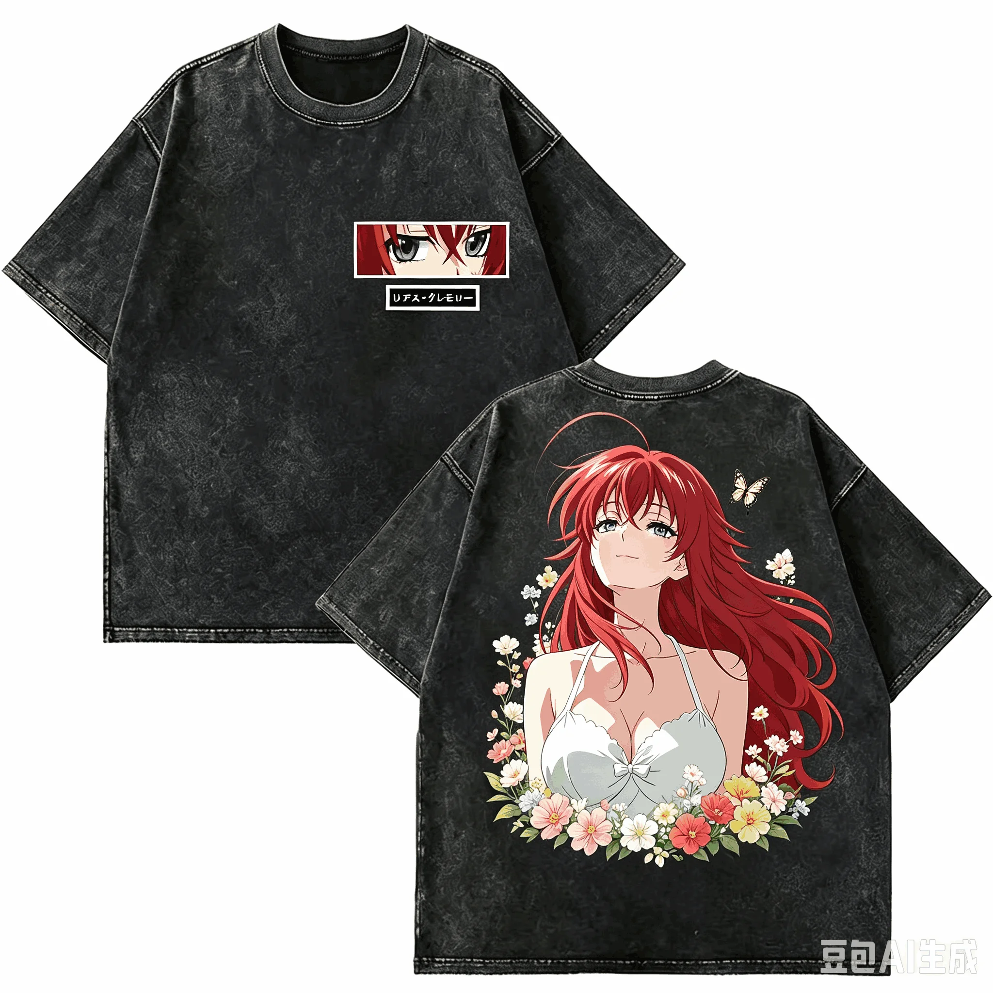 High School DxD Washed T-shirt Oversized Unisex Vintage Loose Streetwear Trendy Cotton Harajuku Comfortable hot product Couples