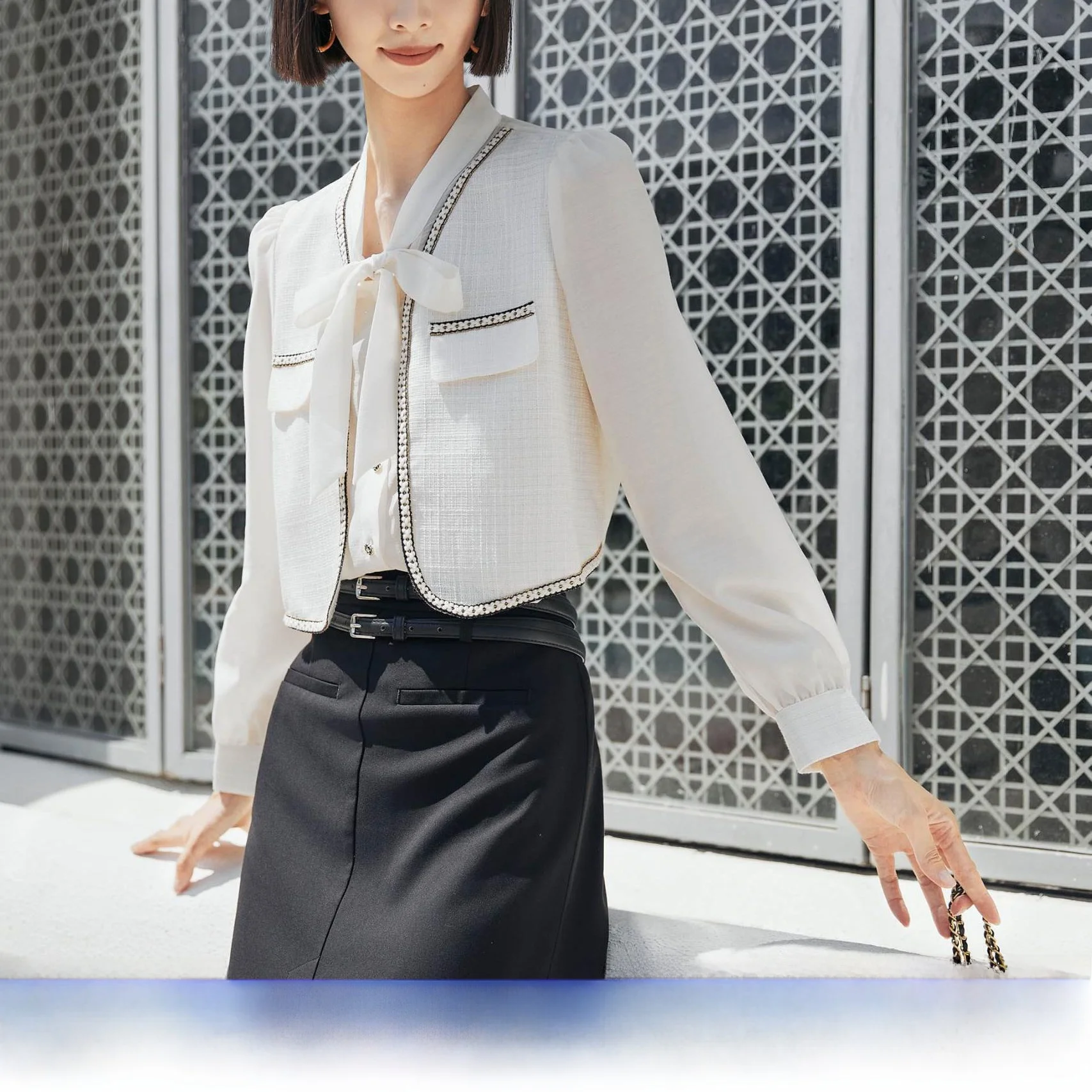 

Spring Collection Patchwork Sweet Top Casual Sle Polyester Fiber Skin-friendly Breathable V-ne ort Length Women's irt