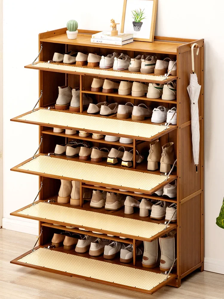 

Shoe cabinet, home doorstep shoe rack, simple and ultra-thin storage tool, space saving, solid wood entryway cabinet, economical