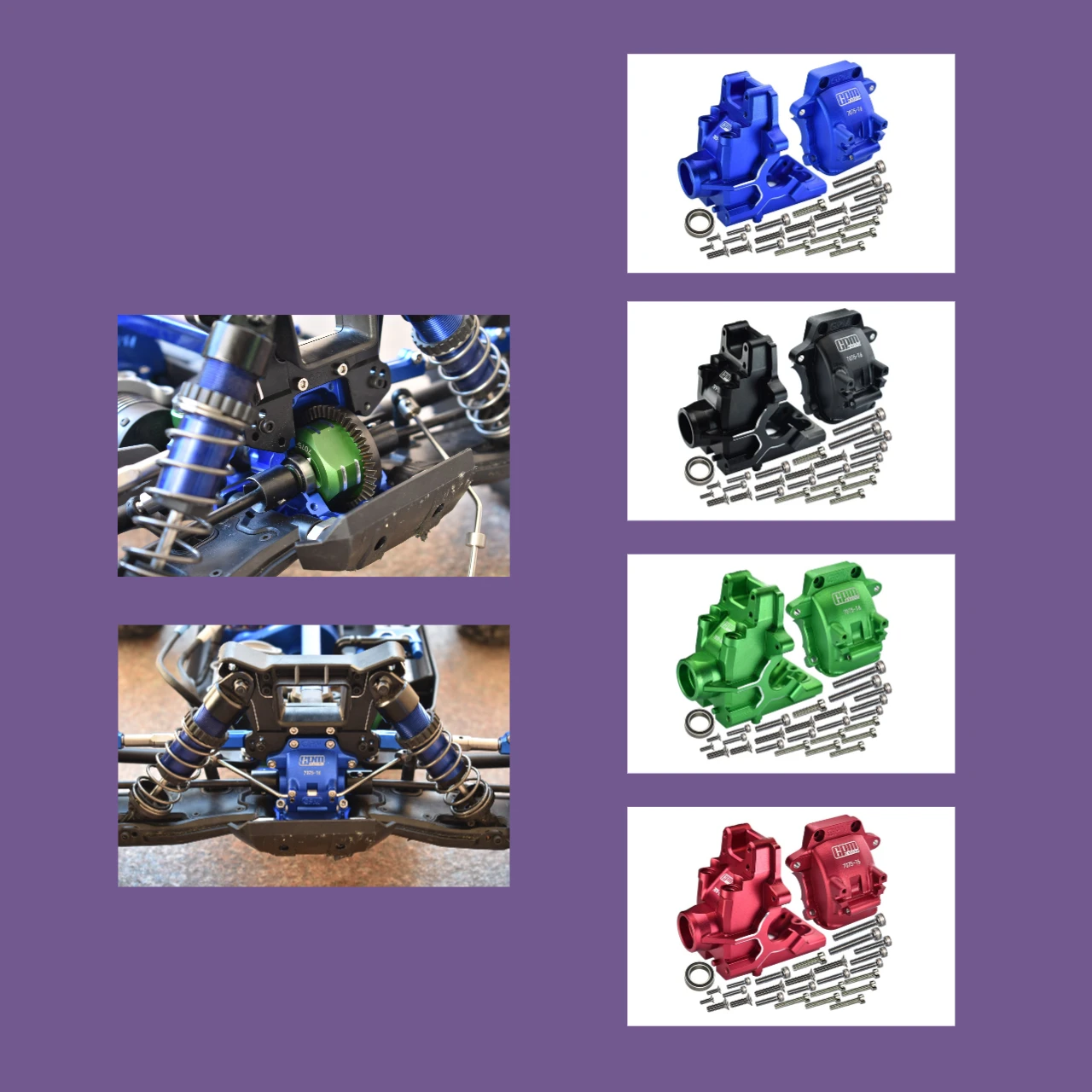 

CNC Aluminum 7075 Front/Rear Gear Box For TRAXXAS 1/8 Sledge Monster Truck 9529