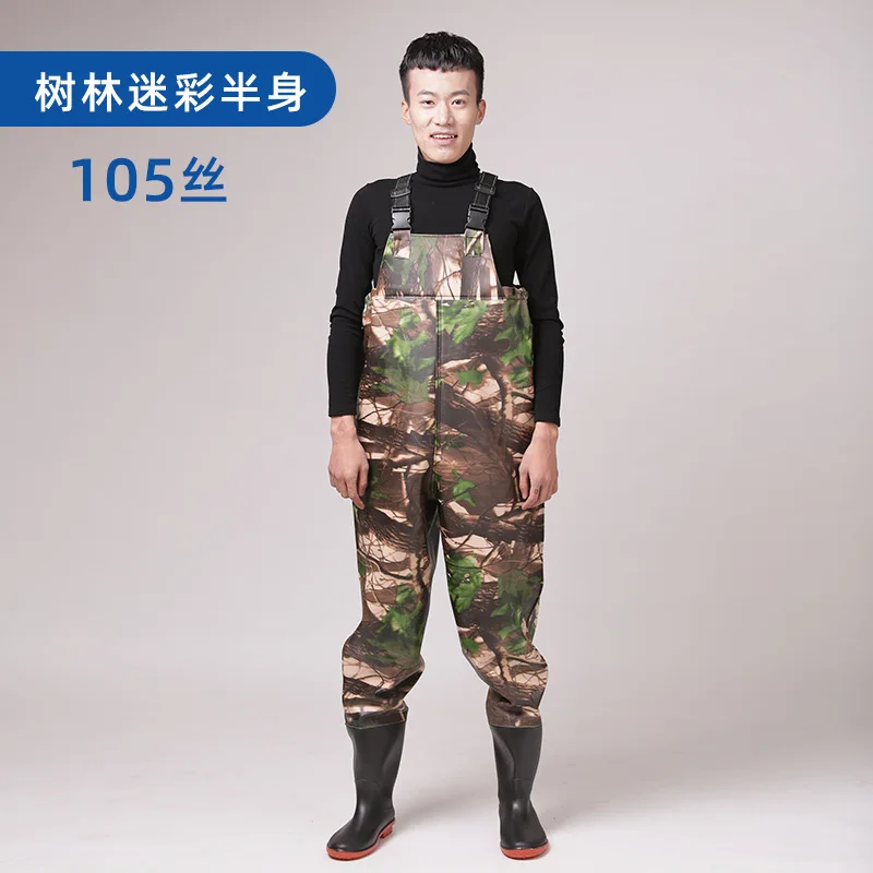 

Waterproof Fishing Waders Fishing Clothes Wear-resisting Pants Non-slip Boots Breed Farming Camouflage Hunting Trousers EU38-45
