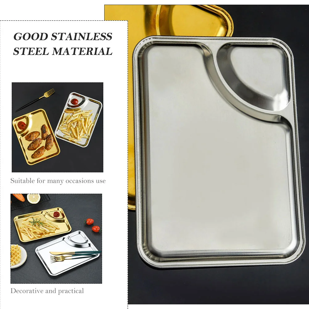 Food Warming Mat French Fries Chicken Plate The Dip Household Chips Appetizer Stainless Steel Multi-function Dish Tray