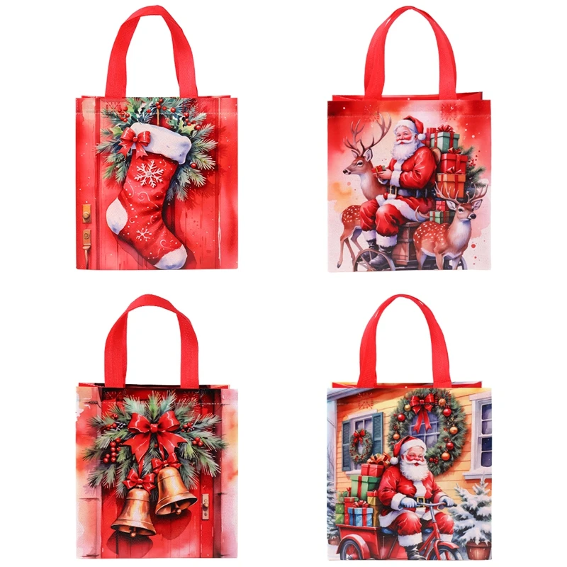 Christmas Non-woven Bags Santa Claus Elk Deer Packaging Bags Merry Christmas Snowman Gift Bags New Year Party Favors Decoration