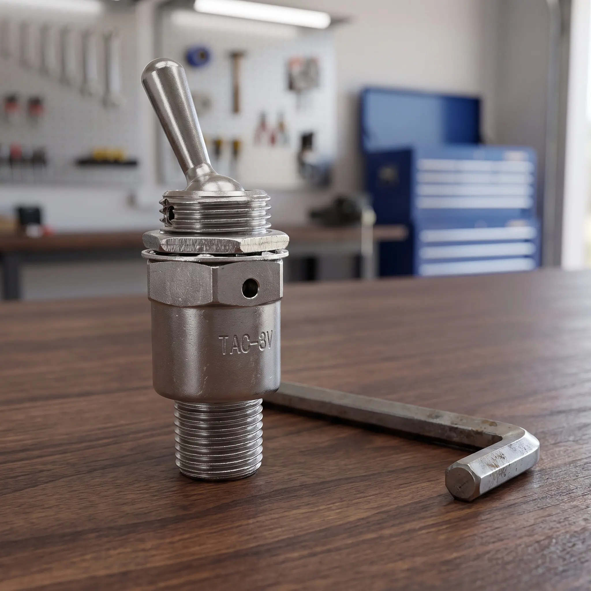 Heavy-Duty Steel Pneumatic Toggle Switch Knob for Industrial Air Control Devices Replacement
