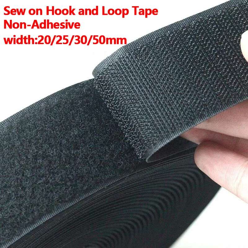 25M/Pair Hook and Loop Tape Nylon Heavy Duty Sticky Strips Reusable Fastener Roll Strips Sewing Adhesive Patches Tape 25-50mm