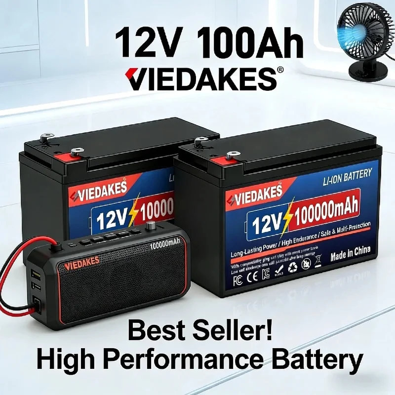 

12V LiFePO4 100000mAh Battery Portable Rechargeable Battery for Camping RV Solar Boat Sprayer Wheelchair