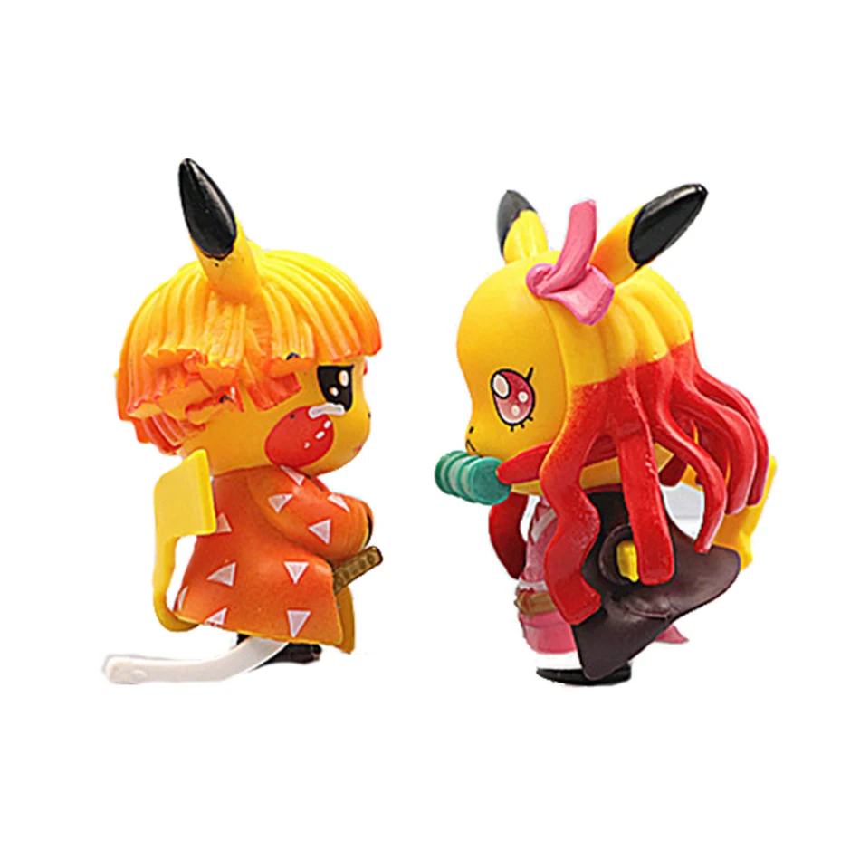 مجموعة شخصيات الرسوم المتحركة المكونة من 4 قطع: شخصيات بيكاتشو كوسبلاي شيطان القاتل من مادة PVC مجموعة ألعاب هدية عيد ميلاد للأطفال #6
