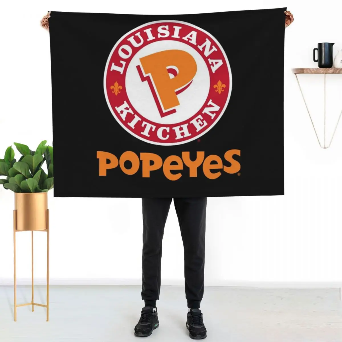 Popeyes Logo Classic Throw Blanket Shaggy for sofa Travel Summer Beddings christmas gifts Hairy Blankets