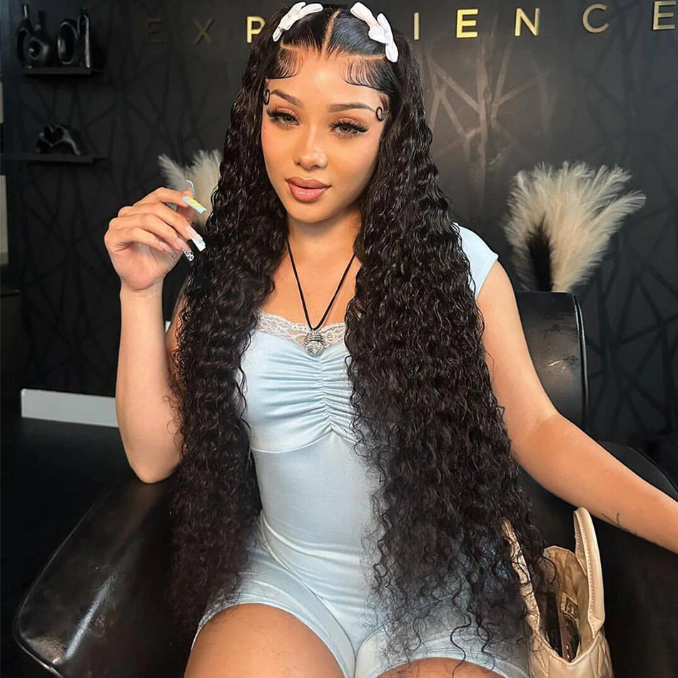 10A 13x6 HD Transparent Lace Front Human Hair Wigs Jerry Curly Malaysian Water Curly Wave Lace Frontal Human Hair Wigs For Women