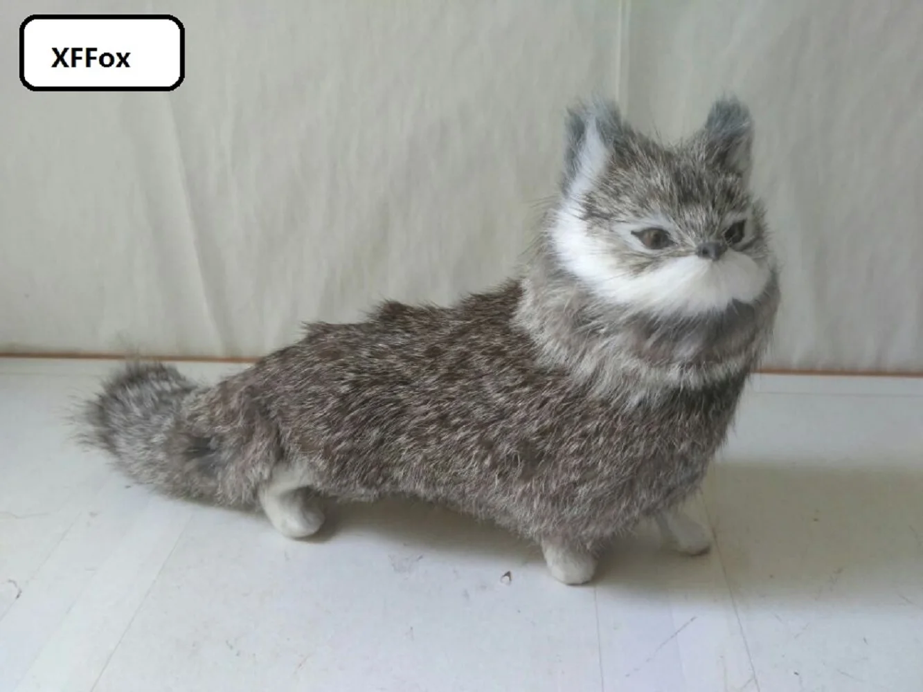 

new real life gray fox model plastic&furs simulation standing fox gift about 26x15cm xf1766