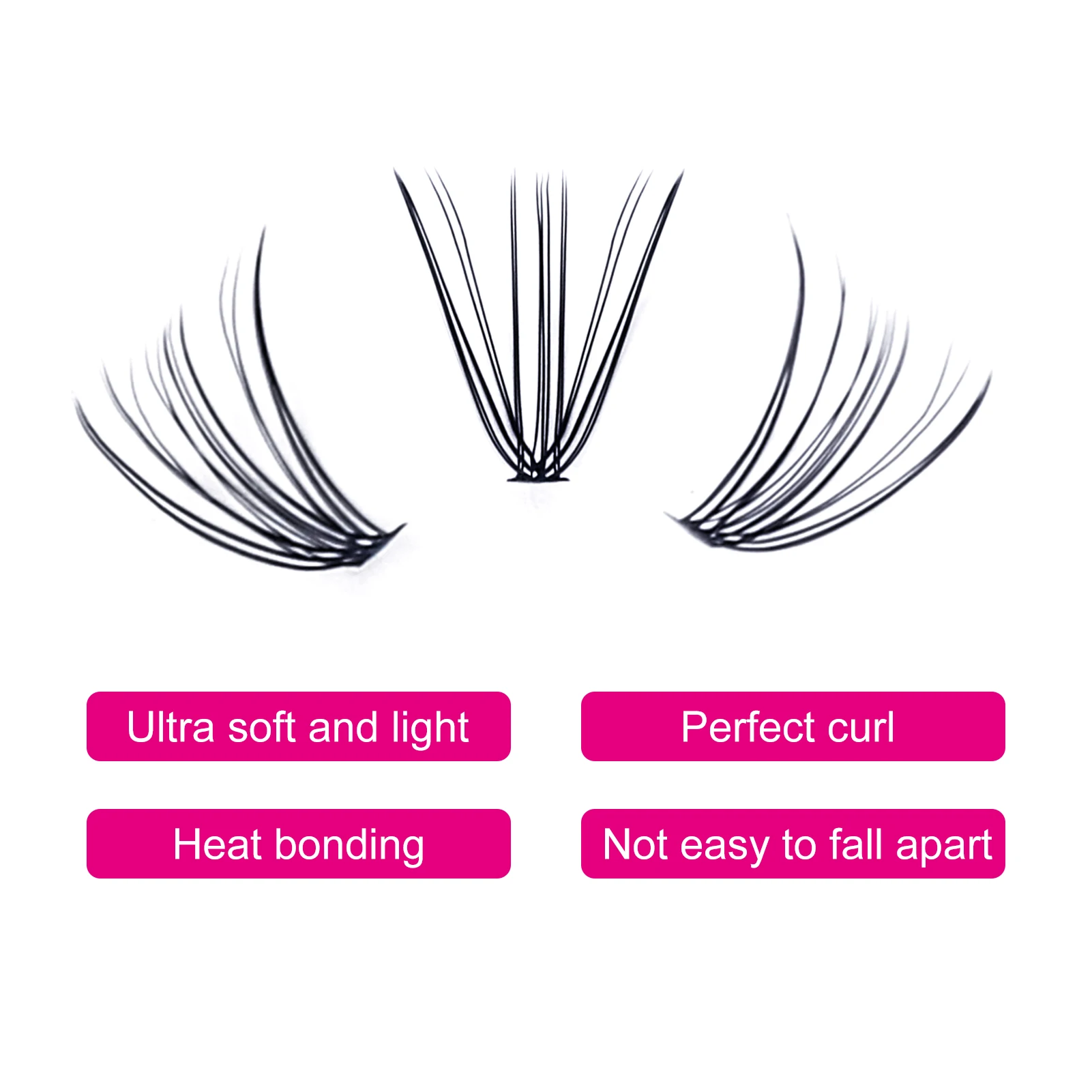 FADVAN 100 PCS DIY Cluster Lashes 10D / 20D / 30D / 40 D Eyelash Extensions True Mink Eyelashes DIY Individual Lash Natural