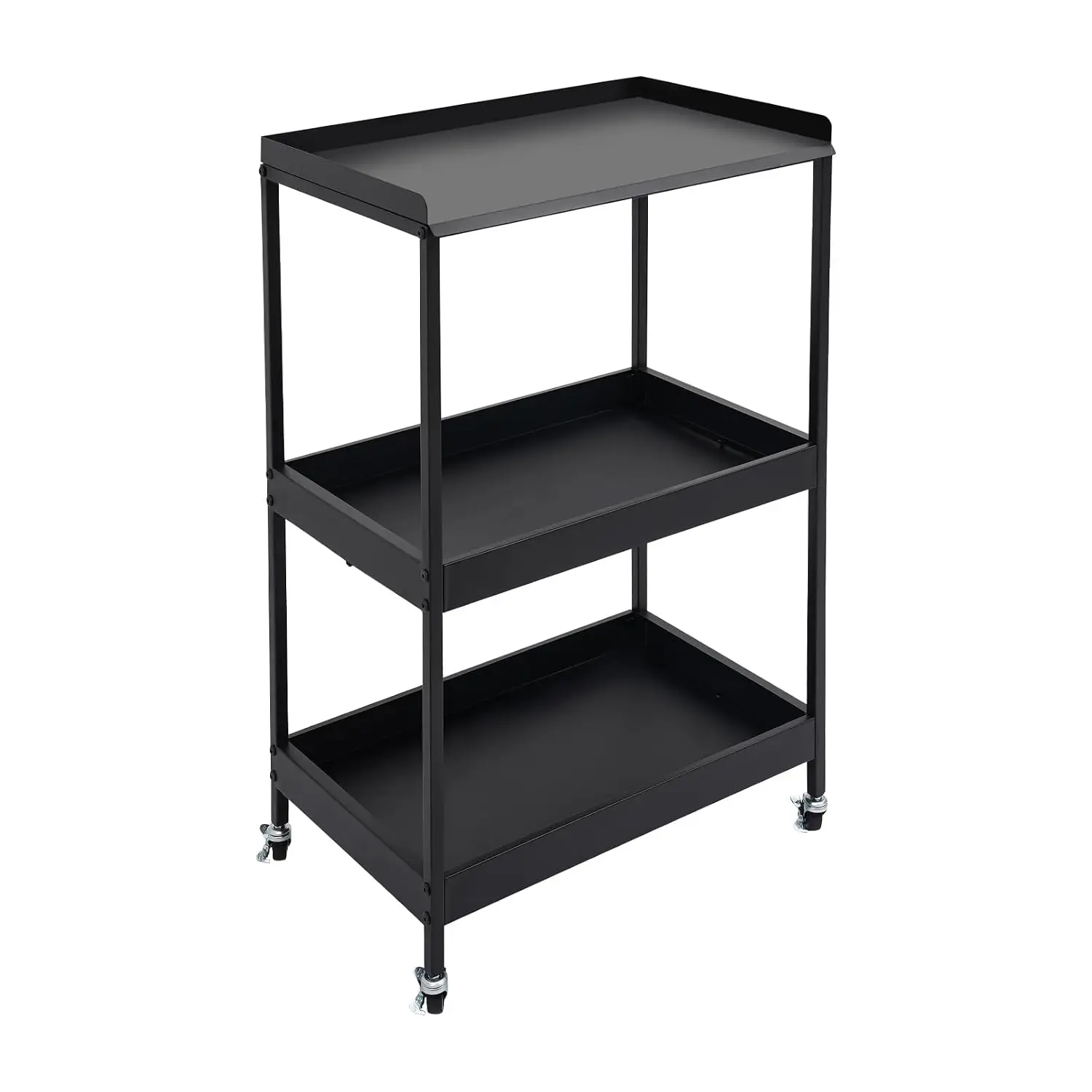 Esthetician Cart Wheels Salon Rolling 3Tier Tool Trolley Multifunctional Utility Beauty Spa Office Home Black
