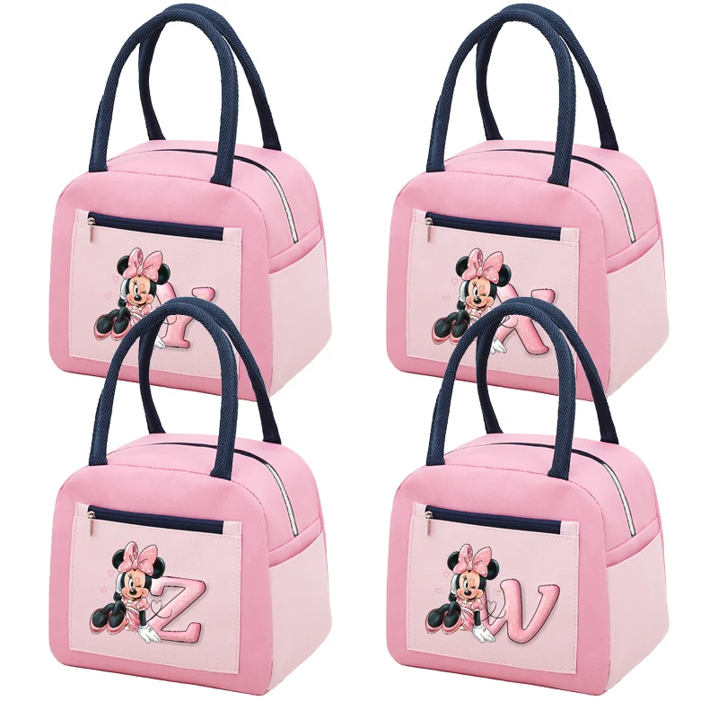 Mickey Minnie Mouse Lunch Bag Kid Thermal Cooler Boys Girls Cute Cartoon School Office Lunch Box Large Capacity Picnic Tote Bags