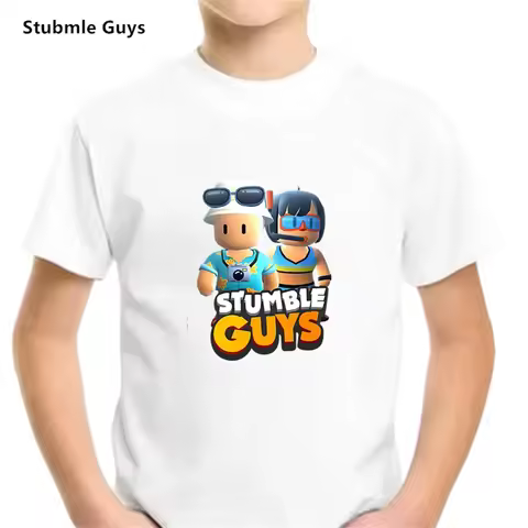 Summer Game Stumble Guys Tshirt Kids Clothes Boys Girls Harajuku Shirt Cartoon Funny Tee Tops Wednesday Children Sonic Clothing