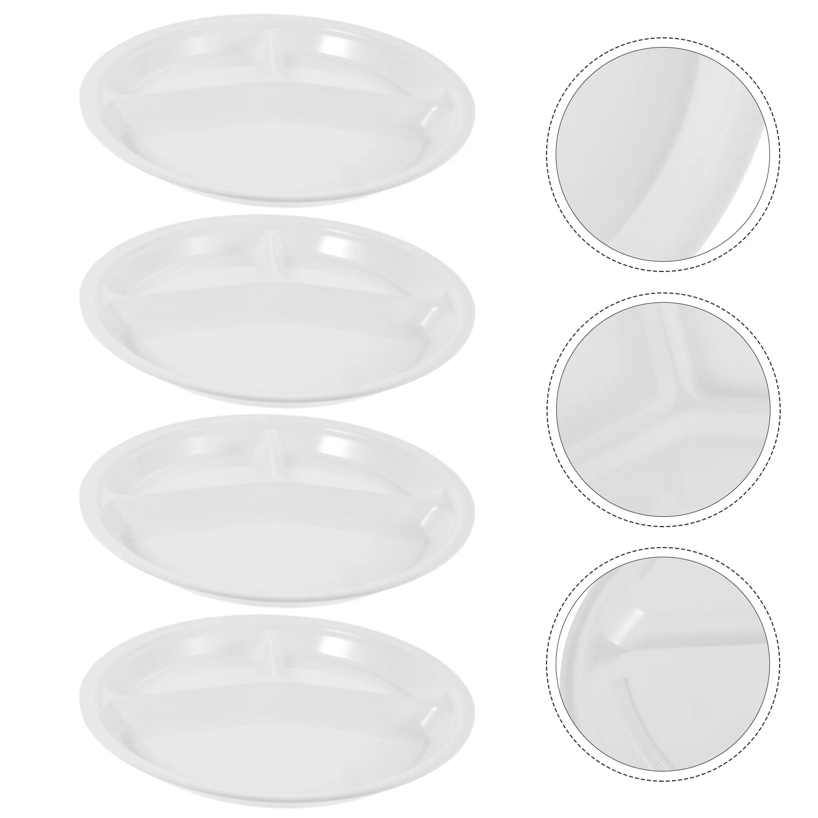 

4pcs Melamine Fast Food Plates Non-Slip Breakfast Dish For Home Hotel Use Divided Plate Multi-Function Dinner Plate