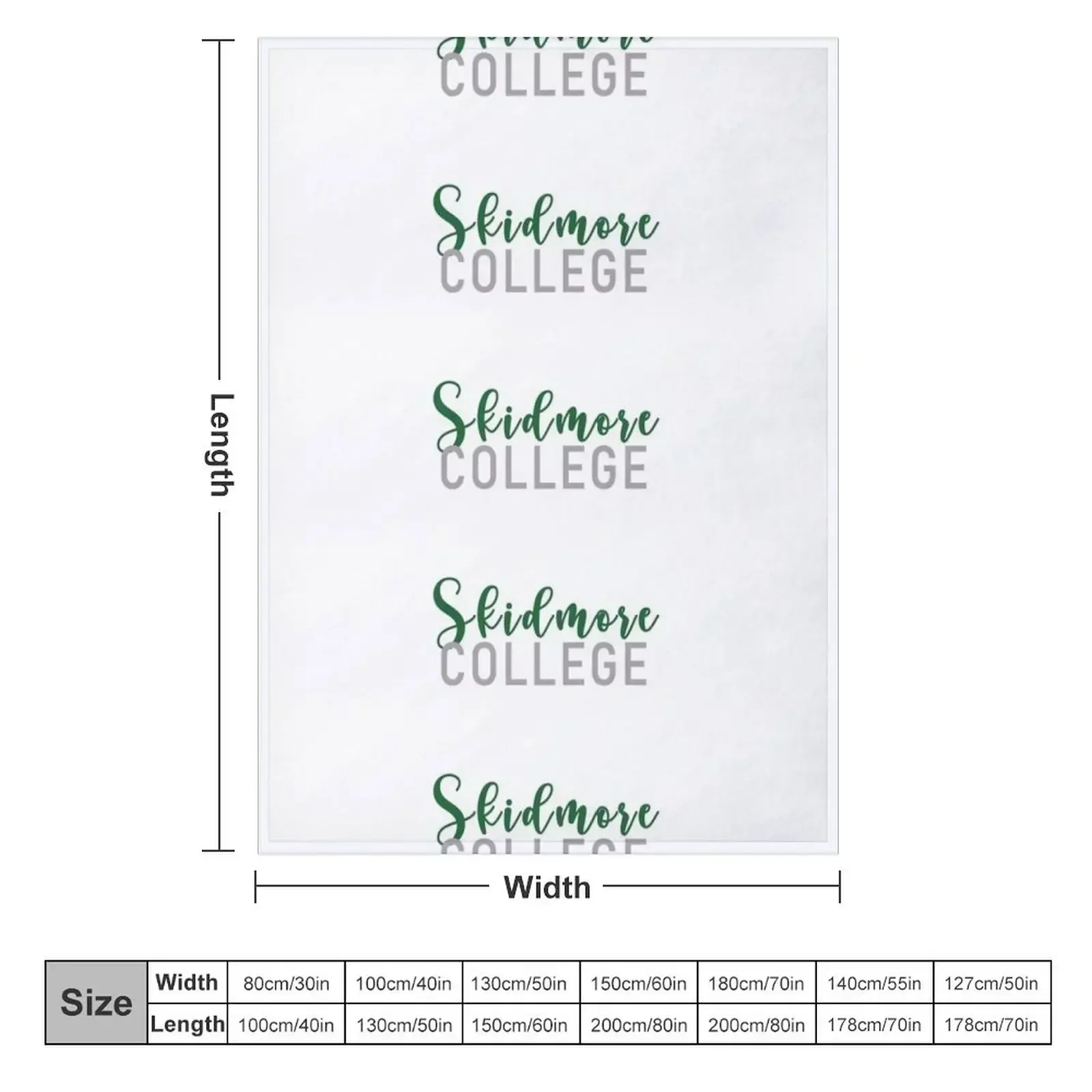 Skidmore College Script! Throw Blanket couch cozy soft plush fuzzy picnic outdoor blanket