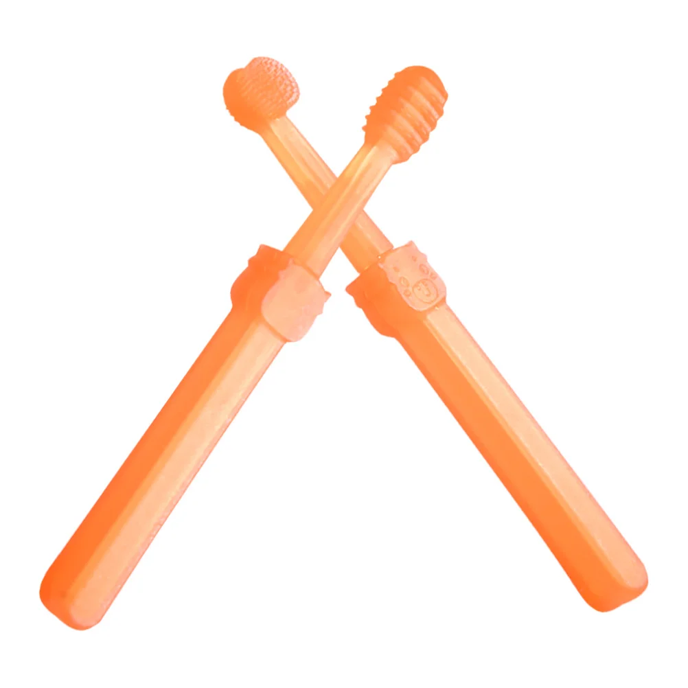 

2 шт., набор детских силиконовых зубных щеток, щетка для пальцев, очиститель полости рта для младенцев, мягкая чистка зубов, набор зубных щеток для новорожденных