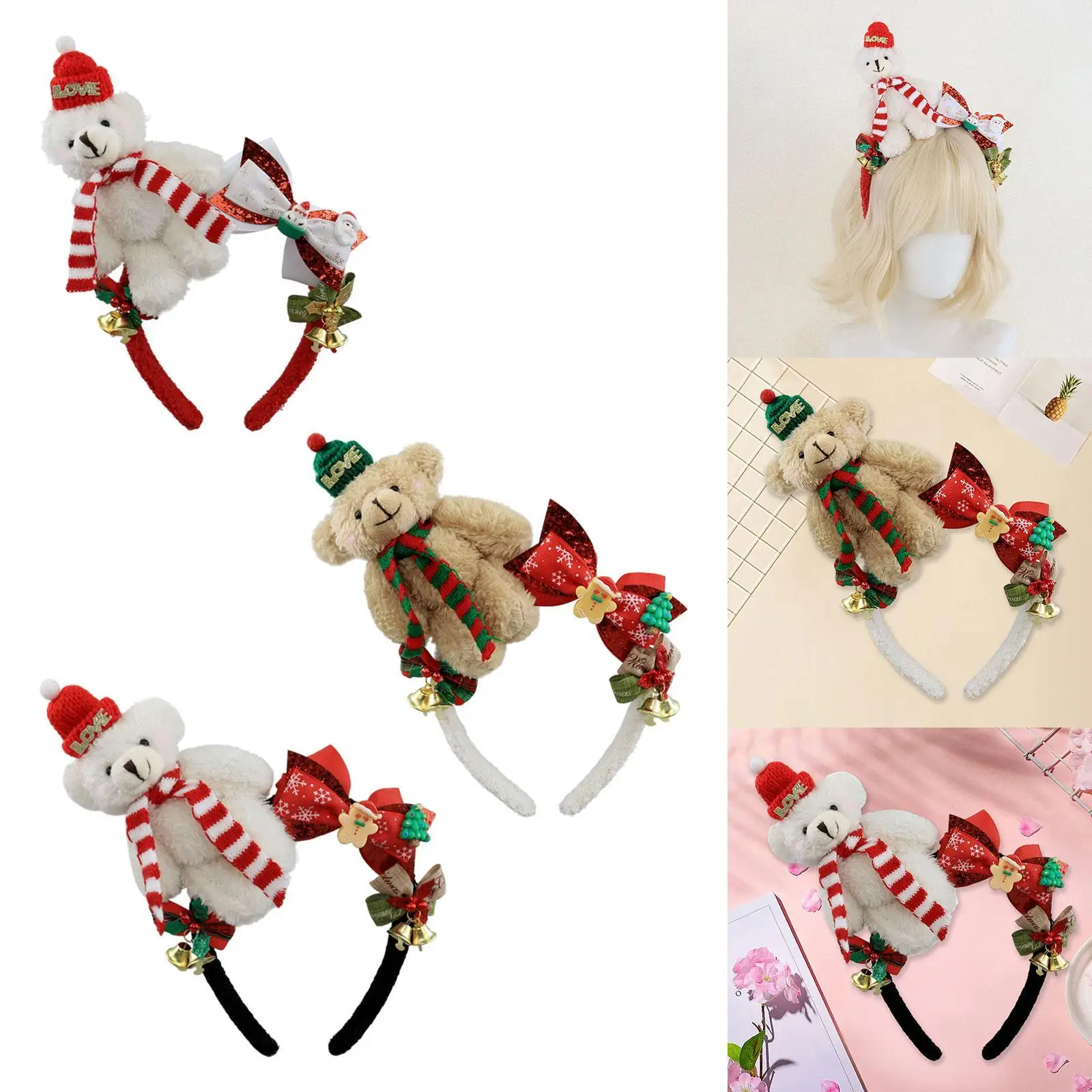 

Christmas Bear Headband Party Costume Hair Hoop for Halloween Stage Performances