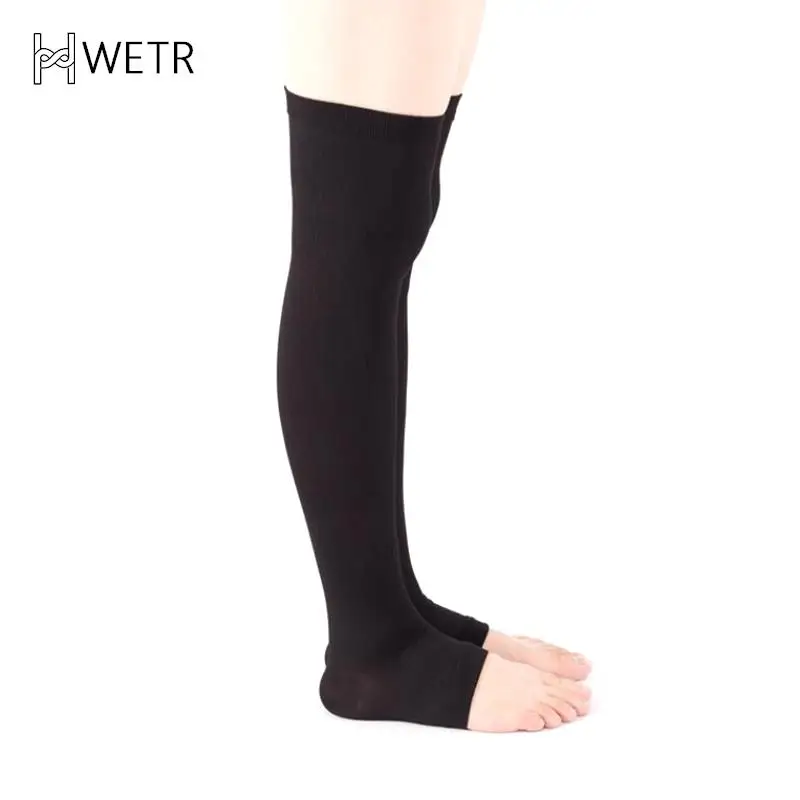 Bas de Compression Médicale à Hauteur du Genou pour Homme et Femme, Accessoire Ouvert pour Varices, 18-21mm