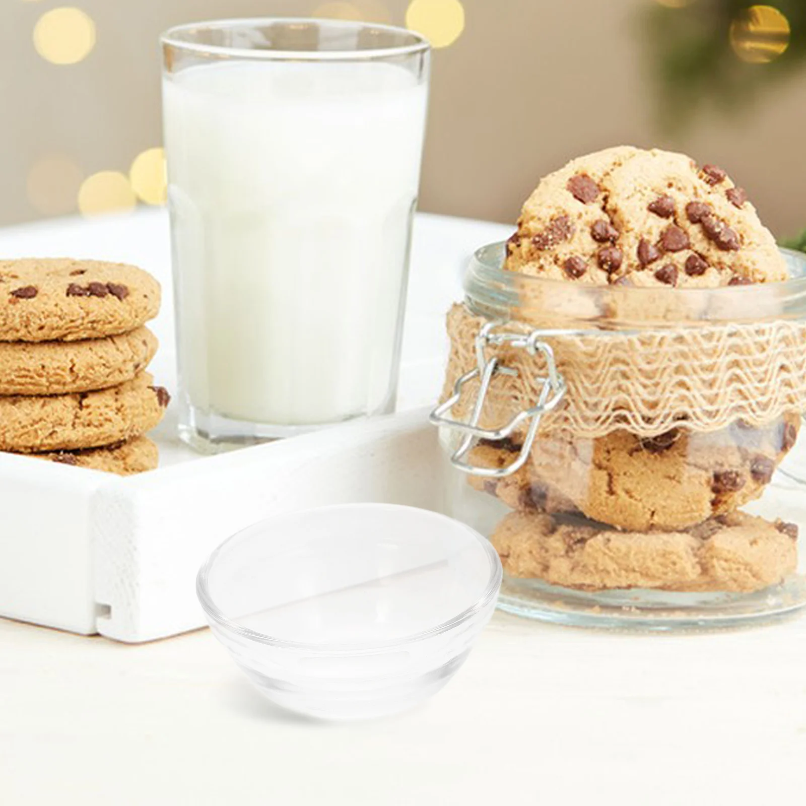 

6Pcs Glass Food Bowls Clear Thickened Stacked Dessert Containers Microwave Safe Food Storage Bowls Toddler Glass Dishes