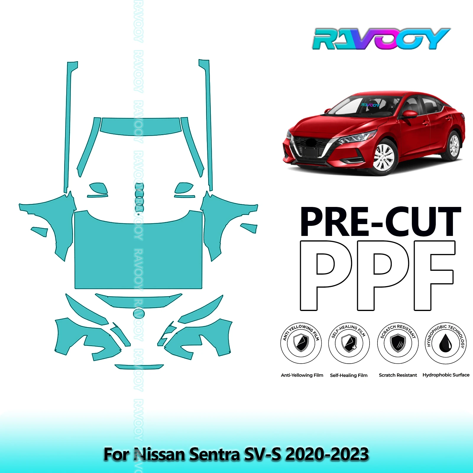 

Front Kit+Rockers Clear Bra Precut PPF Paint Protection Film For Nissan Sentra SV-S 2020-2023
