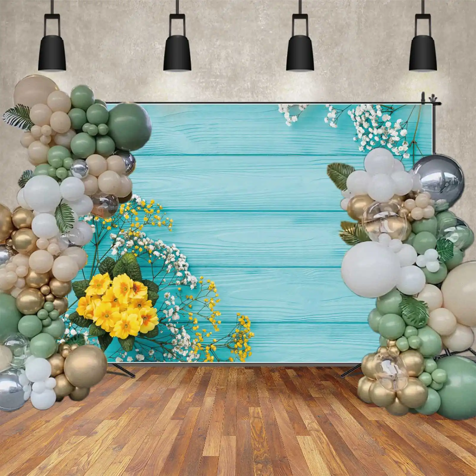 Bluey Placa De Madeira Flores Cenário De Fotografia, Festa Da Primavera Buquê Floral, Personalizado Crianças Photobooth, Foto De Fundo Props