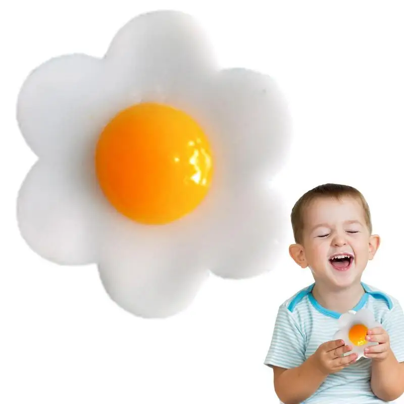 

Eggs Toys Realistic Stretchy Fried Egg Novelty Toy Artificial Fake Food Novelty Prank Toy For Children & Adults Stress Relief