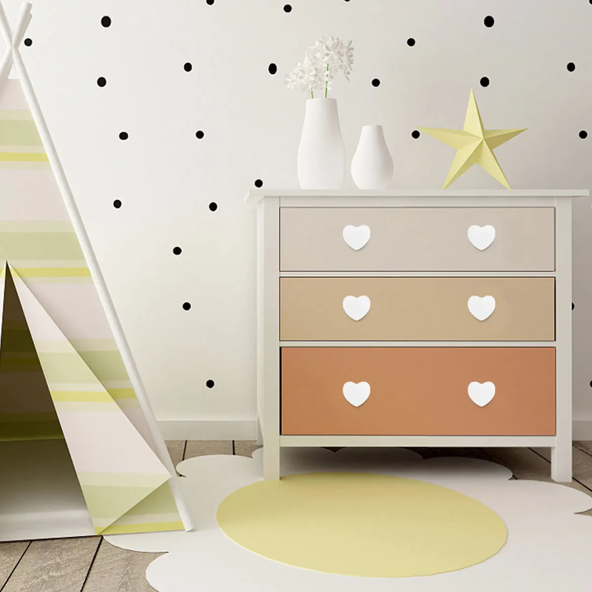 

4 Pcs Heart-shaped Handle Cabinet Door Handles Knob Visit Drawers Wardrobe Cute Adorable Pull