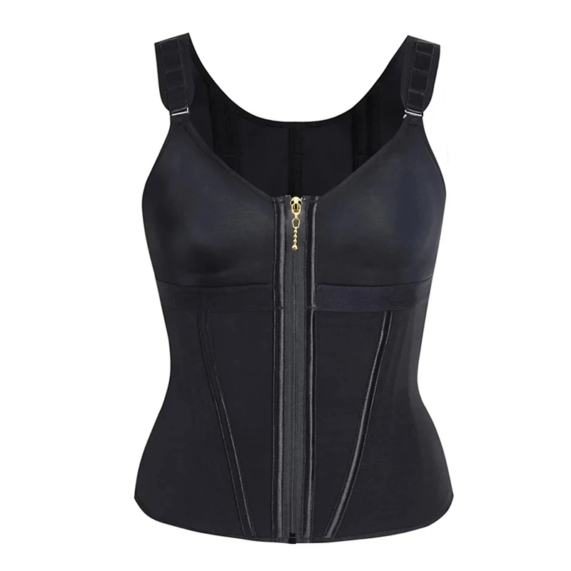 Women Adjustable Strap Shapewear Vest 17 Steel Bones Tummy Control Hourglass Body Shaper Top for Daily Body Contour Support