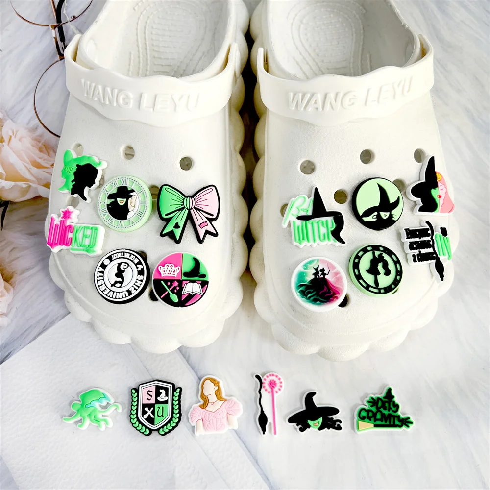 18-100pcs Magic Bad Witch Series Shoe Charms for Clogs Bubble Slides Sandals PVC Shoe Decorations Accessories Buckle Kids Gifts