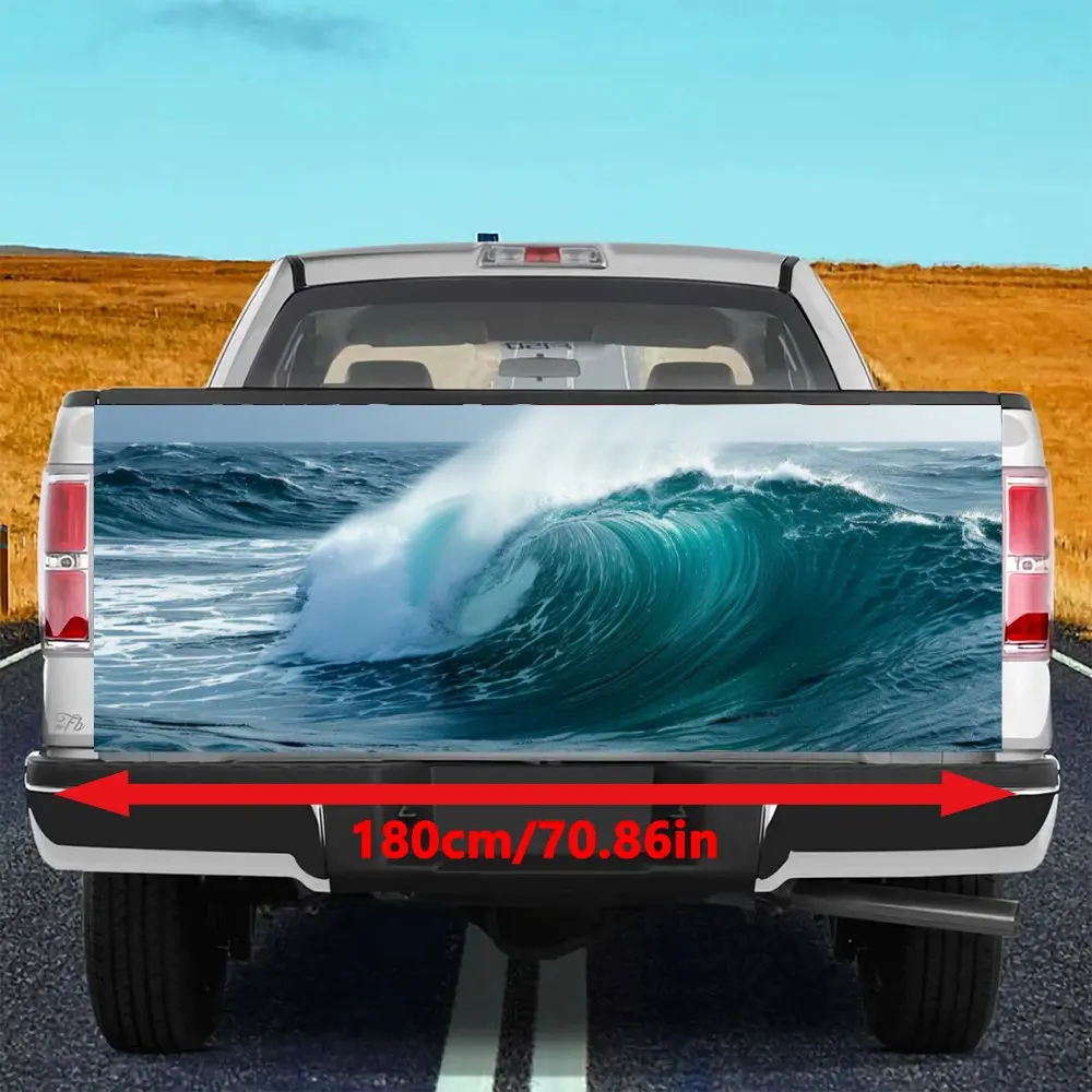 Ocean Sea Wave Whirlwind Car Tail Trunk Protect Vinly Decal Auto Accessories DIY Hood Decoration Sticker for Off-road Pickup