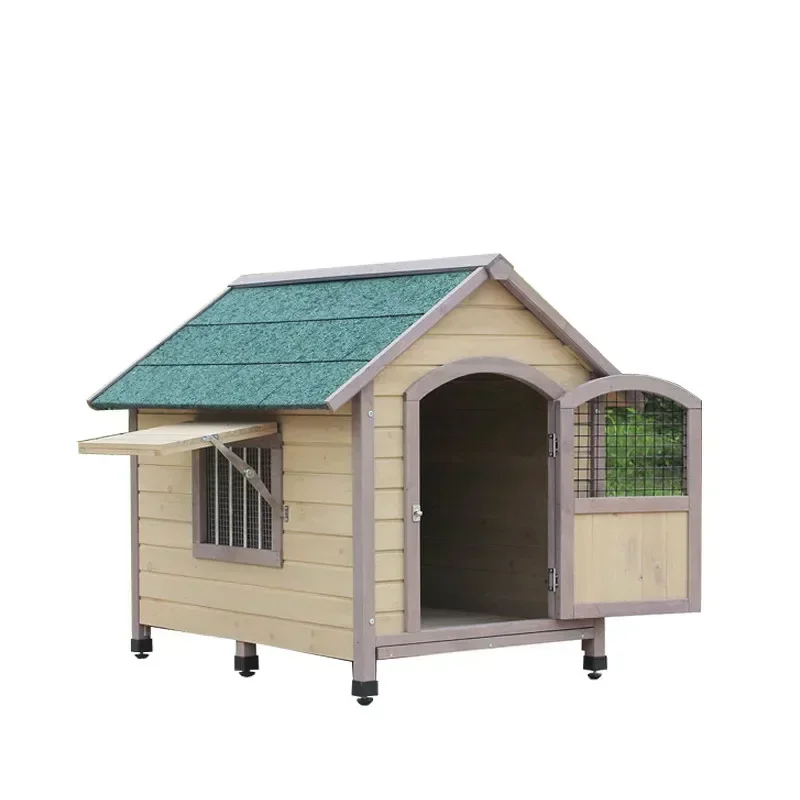 Hot Sales Solid Wood Dog House Outdoor Waterproof Indoor Wooden Kennel Golden Retriever Teddy Four Seasons Universal Pet Nest