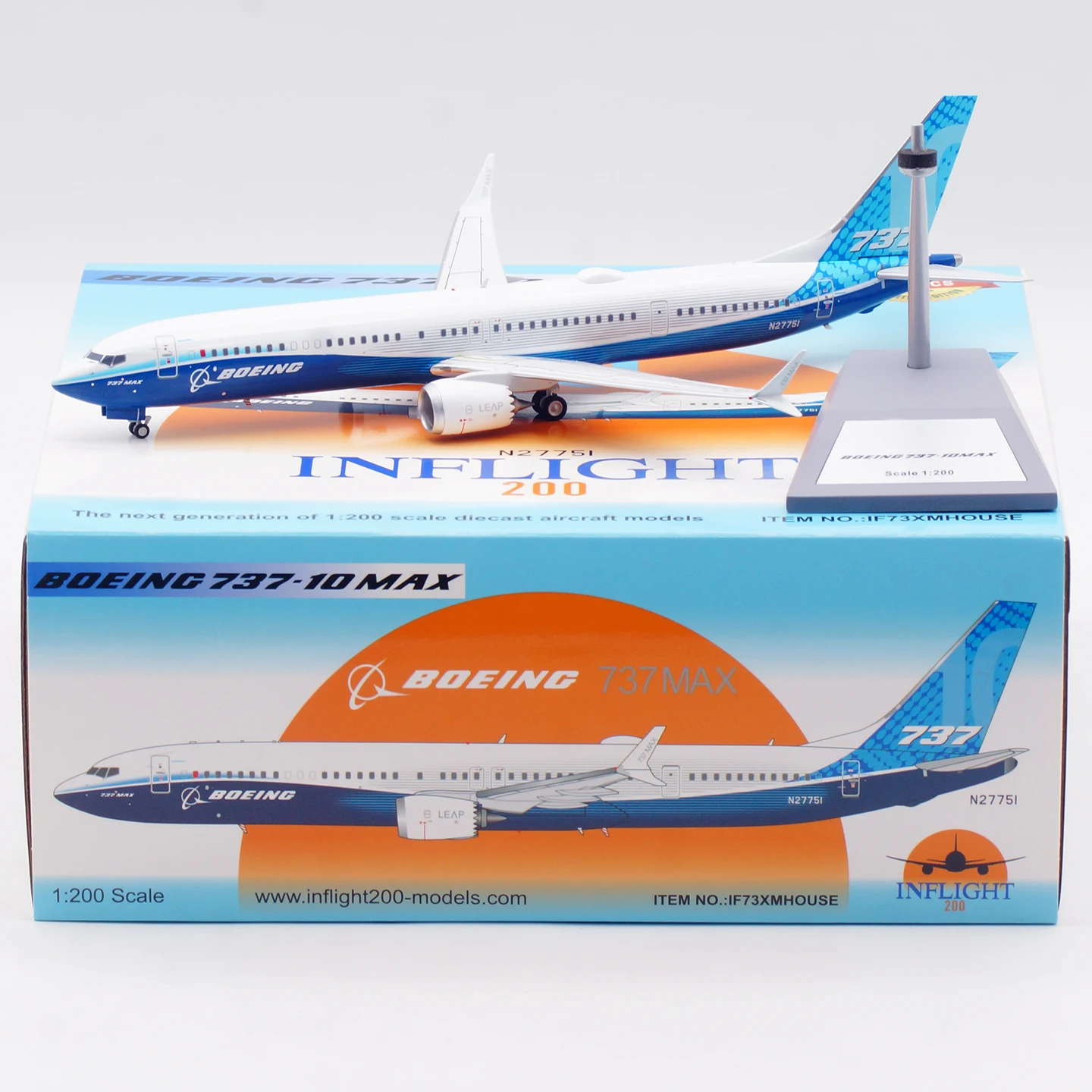 

IF73XMHOUSE Alloy Collectible Plane Gift INFLIGHT 1:200 Boeing B737-10 MAX [House Color] Diecast Aircraft Jet Model N27751