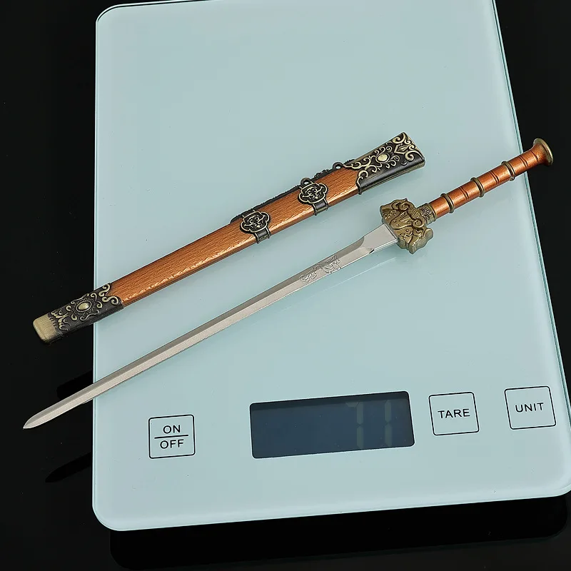 22cm Ancient Chinese Weapons Drunken Swordsman Melee Knife Game Peripheral Metal Weapon Model Samurai Sword Katana Gifts Toys