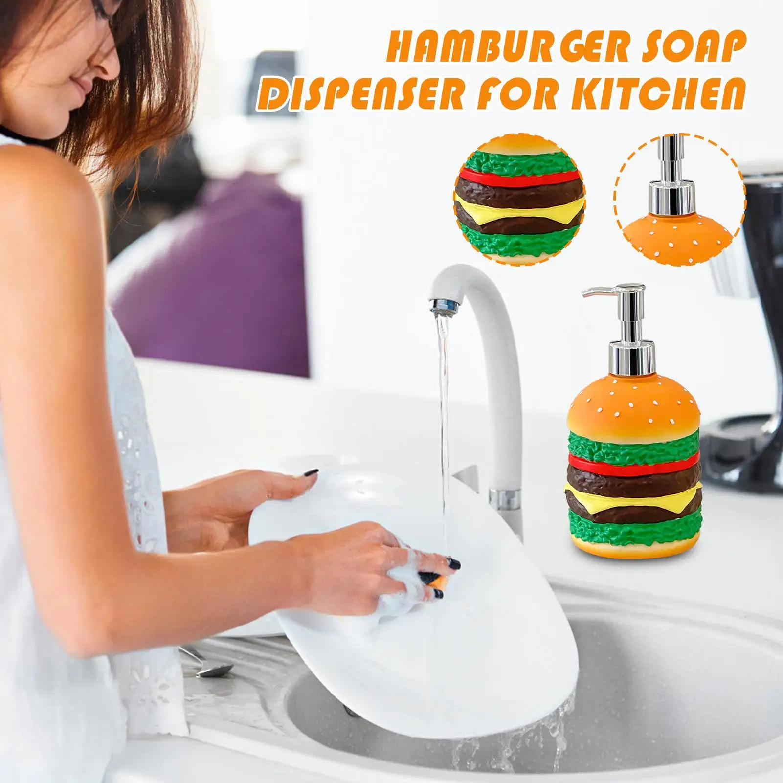 

Creative Soap Dispenser Hamburg lotion Press Bottle Shower Gel Bathroom Hand Wash Bottle Shampoo Bottle Decoration bathroom